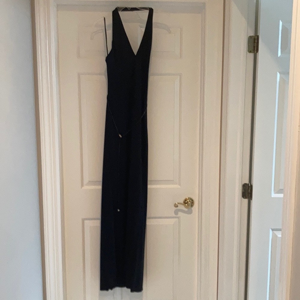 Black long cocktail dress